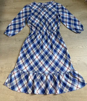 NWOT Gymboree Womens Matching Family Plaid Twill Tiered‎ Dress cotton size L thumbnail 1