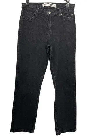 Harley-Davidson Straight Leg Jeans Womens 6P Black Denim Bar & Shield Logo thumbnail 1