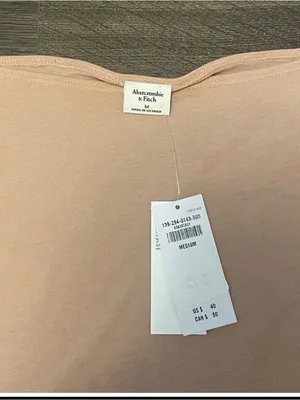 NWT Abercrombie & Fitch Light Pink Sheer Short Sleeve Top, Size Medium thumbnail 2