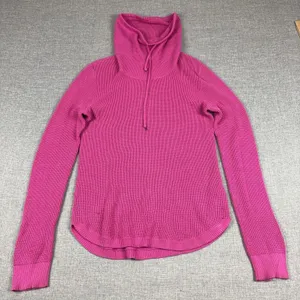 Lauren Ralph Lauren Sweater Womens M Pink Cowl Neck Waffle Knit Pullover thumbnail 1