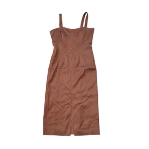 Reiss Madeleine Structured Dress Chocolate Brown thumbnail 3