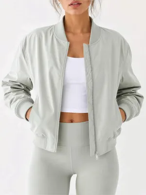 ATHLETA Flex Bomber Jacket, Green, XS thumbnail 1