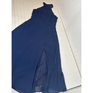 Lulus Confidently Charismatic Navy Backless Halter Dress Backless Extra Large thumbnail 2
