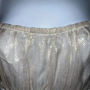CACHE White With Gold Metallic Ruched Sheer Illusion Tank Cami‎ Top NWOT Siz thumbnail 4