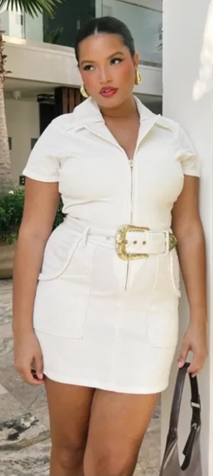 NWT Show Me Your Mumu Belted Outlaw Dress Cream Corduroy size XL Plus Size thumbnail 1