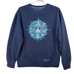 Disney Parks Mickey Mouse Compass Pullover‎ Crewneck Sweatshirt Top Blue Size S thumbnail 1
