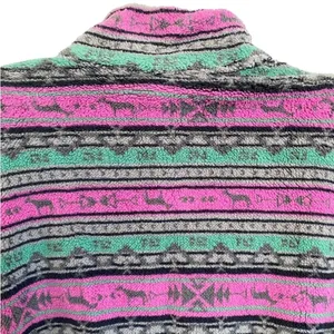 Cider‎ Pink Green Fair Isle Sherpa Fleece Full Zip Jacket XL New thumbnail 12