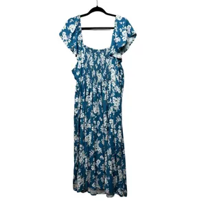 Old Navy Floral Maxi Dress Womens 3X Cottagecore Milkmaid Vacation Travel Fairy thumbnail 9