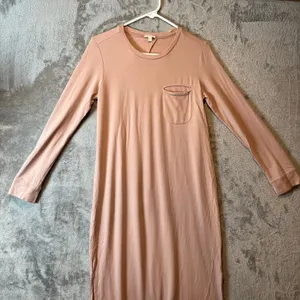 Cuyana Womens Pima Cotton Midi Dress Long Sleeve Keyhole Back Pink Size Small‎ thumbnail 2