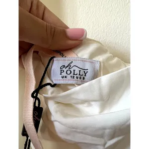 Oh Polly Petula Lace Trim Midaxi Midi Dress in White size 8 New Sleeveless thumbnail 7