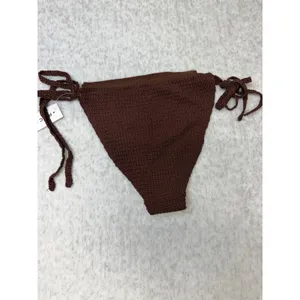 PacSun Swim Brown Crochet‎ Side Tie Bikini Bottom L Large New 090233 thumbnail 6