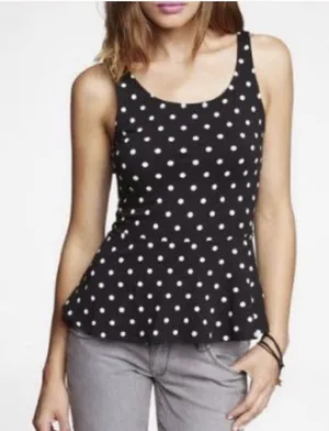 ✨EXPRESS POLKA DOT PEPLUM SZ SMALL TOP✨ thumbnail 1