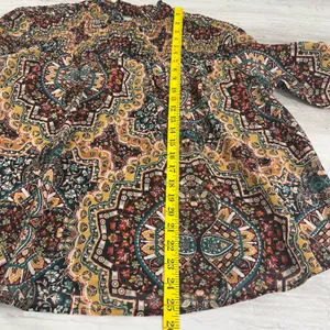 Wrangler Retro Smocked Western Print Lightweight Flowy Blouse Size XL thumbnail 8