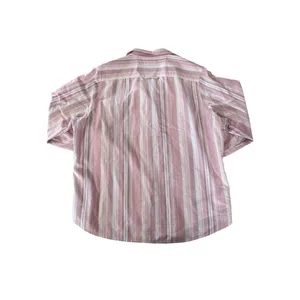 LL Bean Women XL Stripe 3/4 Cotton Retro Utility Pink Outdoor Blouse Preppy thumbnail 2