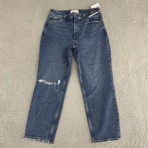 NWT Abercrombie & Fitch Curve Love the Mom High Rise Jeans Size‎ 8/29 Short x 24 thumbnail 2