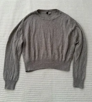 H&M Light Gray Crewneck Knit Sweater XS thumbnail 1