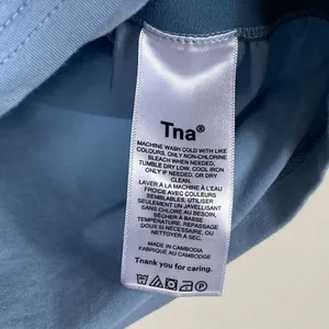 TNA Aritzia Chill Malibu Light Blue Scrunch Side Sporty Crop Top Tshirt Size S thumbnail 5