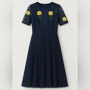 🌺👗$125 ASOS Navy Embroidered Lace Dress XS 2 4 Wedding Prom Holiday Occasion thumbnail 3