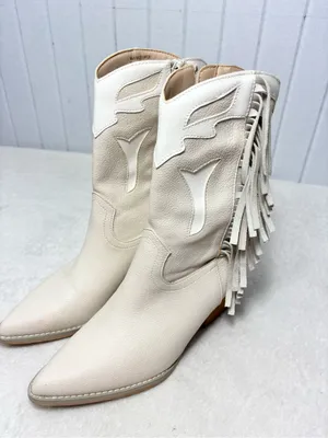 Altar'd State Cream Fringe Western‎ Ankle Boots Size 7 thumbnail 8