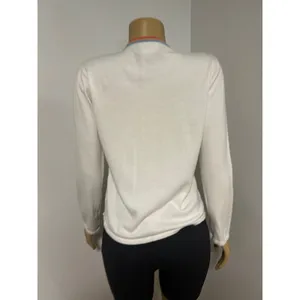 Y2K Sag Harbor Vintage White Rainbow Trim Cotton Cardigan Medium Australia thumbnail 5