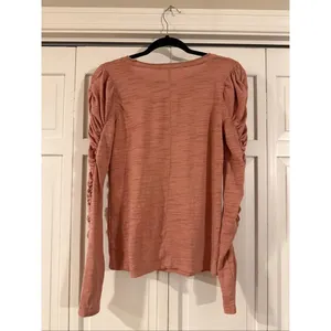 We the Free Natasha pink ruched puff sleeve long sleeve top small thumbnail 5