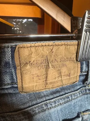 American Eagle Hipster Flare Jeans Y2K Low Rise Light Wash Raw Hem Size 2 Long thumbnail 5