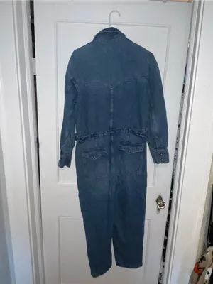 We The Free Blue Denim Coverall Jumpsuit - Size Medium thumbnail 2
