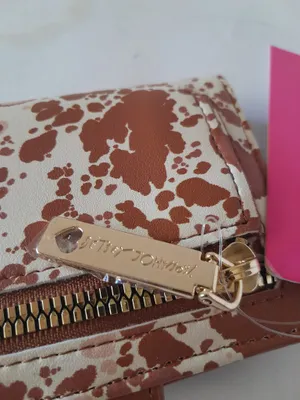 Betsey Johnson Brown Heart Cow Print Mini Wallet thumbnail 2