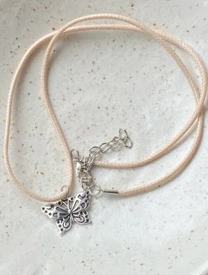 Handmade butterfly boho chic cute necklace 🦋🤎 thumbnail 5