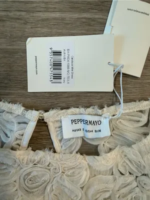 NWT Peppermayo Candace Mini Dress in Ivory, Size 4 thumbnail 3