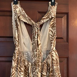 House of Harlow, 1960 leaf print linen blend tie back sundress thumbnail 5