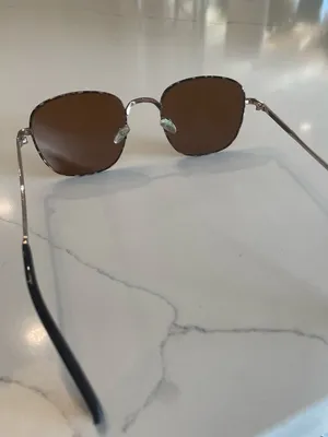 Round Sunglasses with Patterned Tortoiseshell Frame & Brown Lenses thumbnail 5