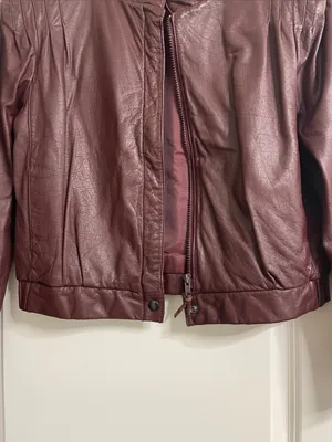Fidelity Vintage Oxblood Leather Zip-Front Jacket thumbnail 3