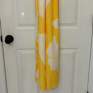 SHEIN Yellow And White Halter Jumpsuit with Waist Tie thumbnail 8
