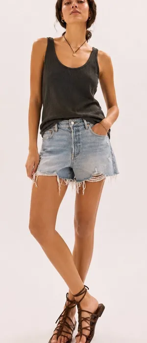 NWT Zara Light Blue Distressed Summer Everyday Denim Shorts Size 4 thumbnail 1
