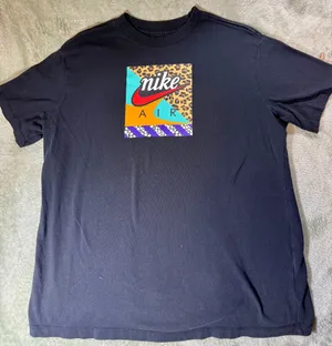 Nike Black Tee Women’s Loose Fit Leopard Graphic Oversize M thumbnail 1