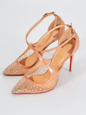 Christian Louboutin Twistissima Strass Nude Mesh Crystal Pumps 37 thumbnail 4