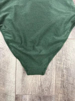 Aerie Olive Ribbed One Piece Swimsuit thumbnail 7
