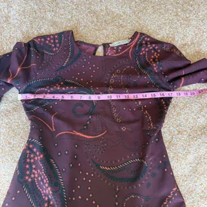 Abercrombie & Fitch Burgundy Paisley Long Sleeve Mini Dress XS Boho A-line Print thumbnail 6