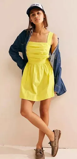 Free People "Meet me in maui" yellow sundress XS thumbnail 1