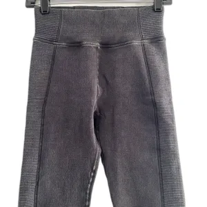 Aerie Offline Ribbed Seamless‎ Leggings Black Rinse Washed Athleisure Size Small thumbnail 2