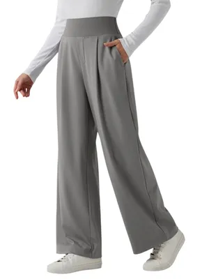 Halara Gray Wide Leg Pants Flex Day Stretch Tummy Control Athleisure Casual NWT thumbnail 1