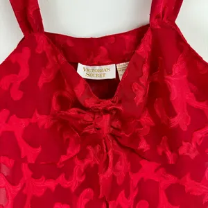 Vtg Victoria’s Secret Red Semi Sheer Slip Dress Sz Medium Babydoll thumbnail 6