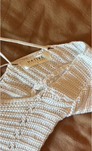Crochet crop top White thumbnail 3