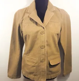 American Eagle Button Down Blazer Jacket Peacoat M Tan Brown thumbnail 1