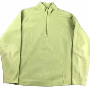 L.L. Bean Lime Green quarter-zip fleece pullover Sweater M Gorpcore Cabincore thumbnail 2