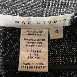Max Studio Herringbone Sailor Wide Leg Pants Black White Button Front Size‎ 4 thumbnail 8