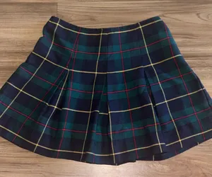 Expressions Navy and Green Plaid Skater Skirt thumbnail 1