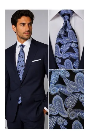 Tie Robert Talbott Nordstrom Best Of Class Silk Blue Abstract 58" 3.75" thumbnail 2