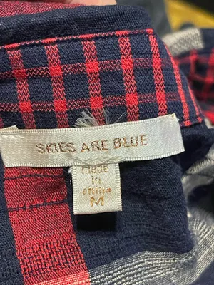 Skies Are Blue Button Plaid Down Shirt thumbnail 5